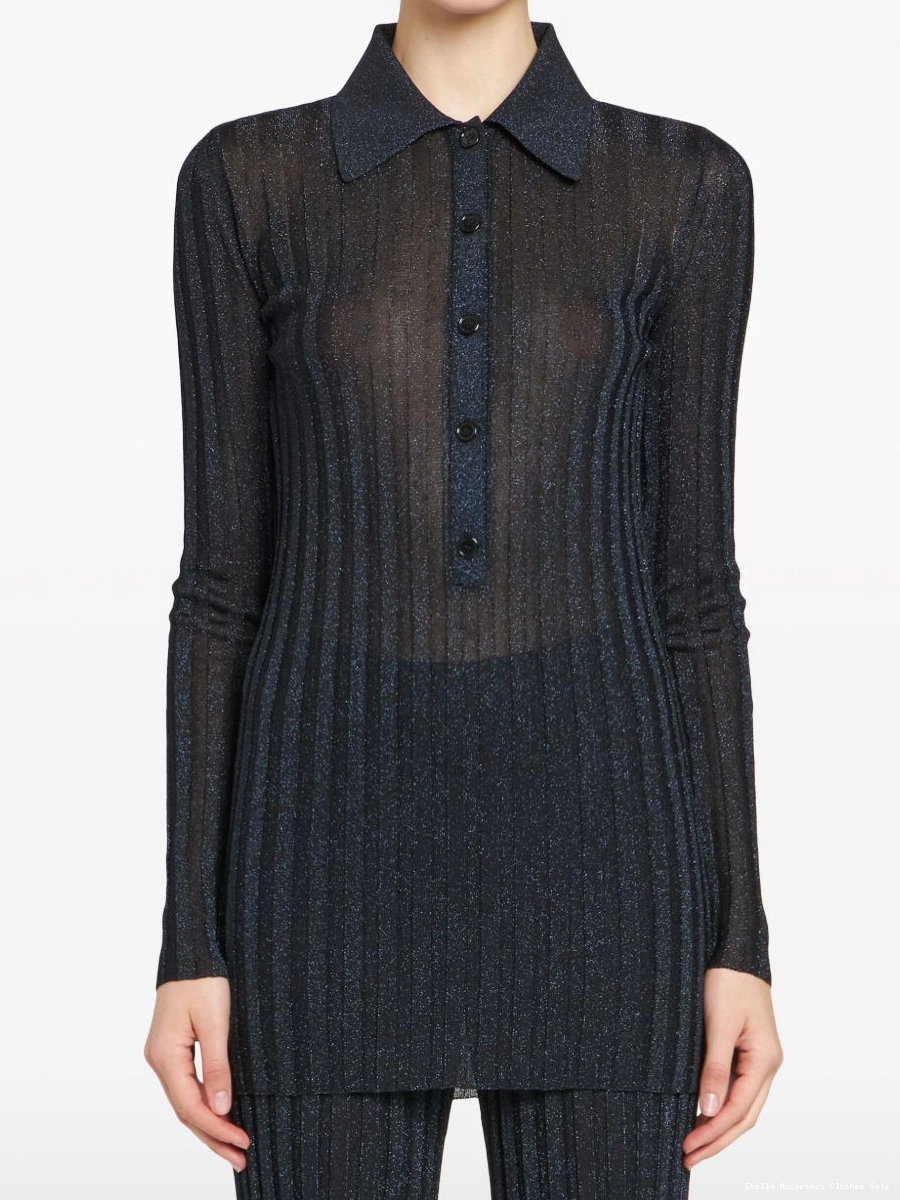 Cheap polo ribbed-knit top McCartney Stella Women lurex 0709